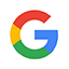 A white circle with the google logo in it.